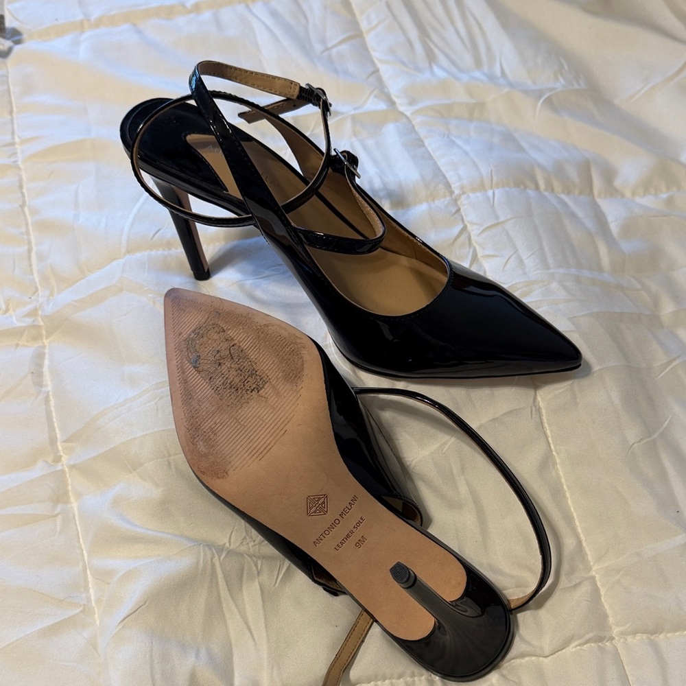 ANTONIO MELANI Black Strappy Heels